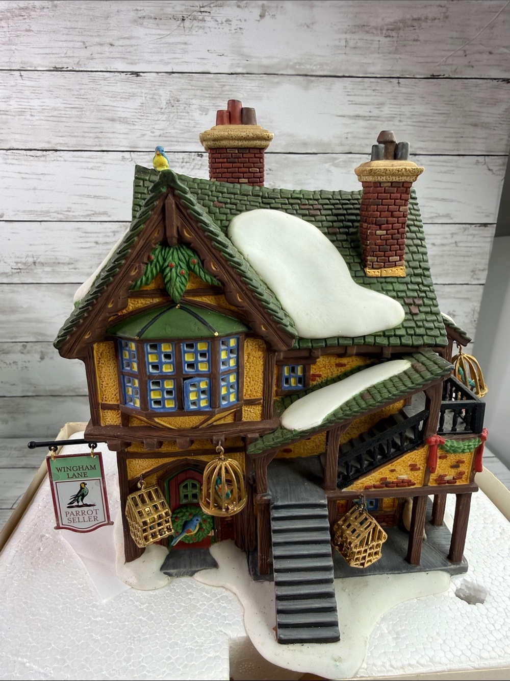 Retired Dept 56 ~ Dickens Village ~ Wingham Lane Parrot Seller ~ #58.58449